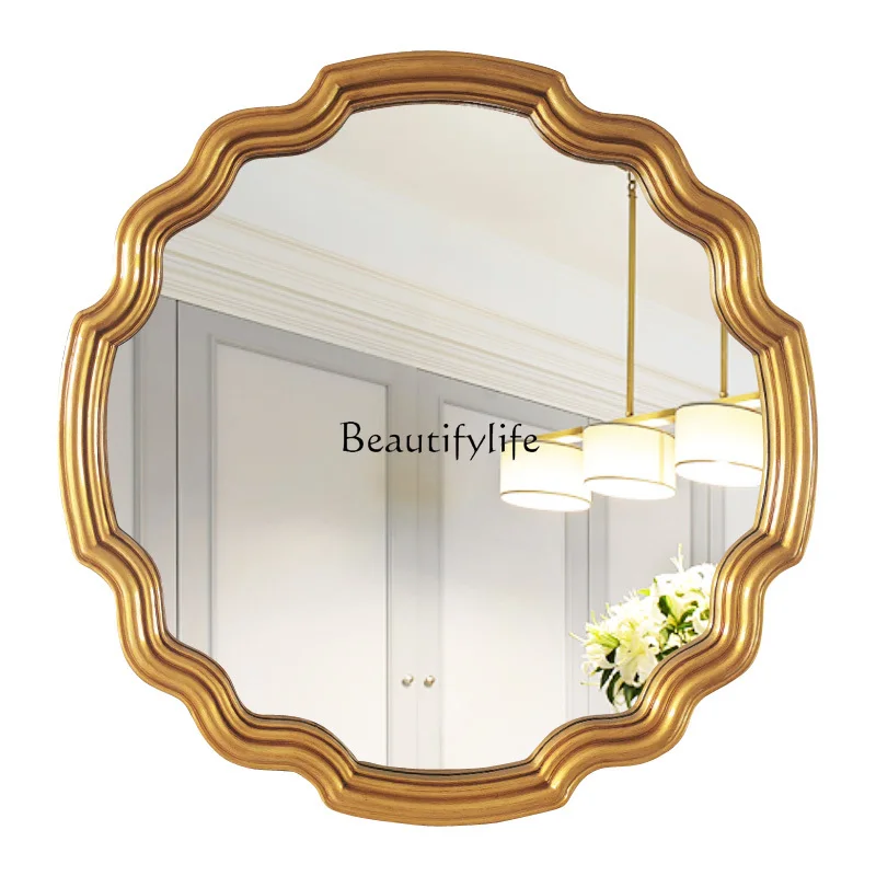 

American simple special-shaped bathroom mirror retro shape vanity mirror wall hanging