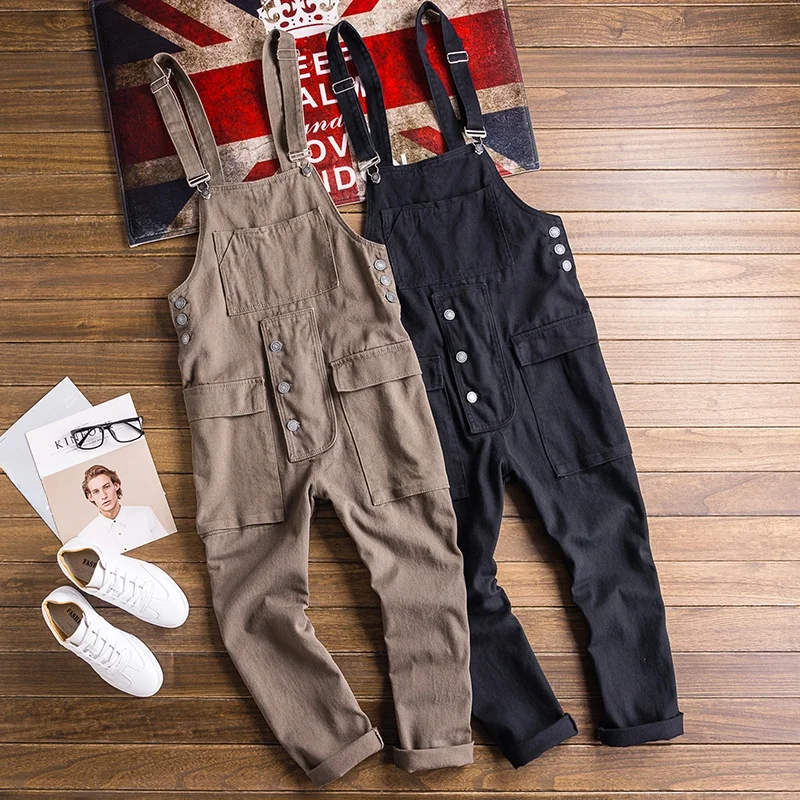 

Trendy Casual Loose Men's Overalls Straight Leg Big ket Workwear Pants Youthful Vitali Sle Anti-Stain Durable
