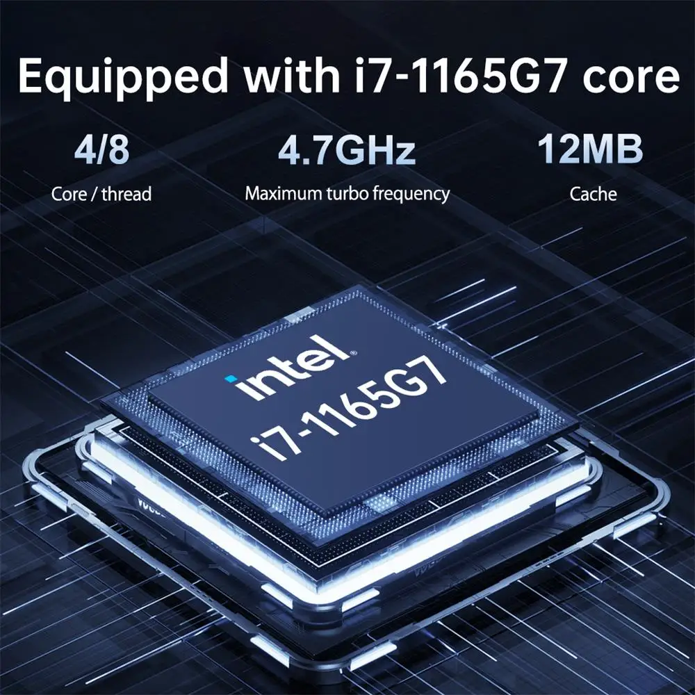 MSECORE MK800 Intel core i7-1165G7 Mini PC sin ventilador windows 10 ordenador Industrial ordenador de oficina PC portátil Dual Lan COM Wifi