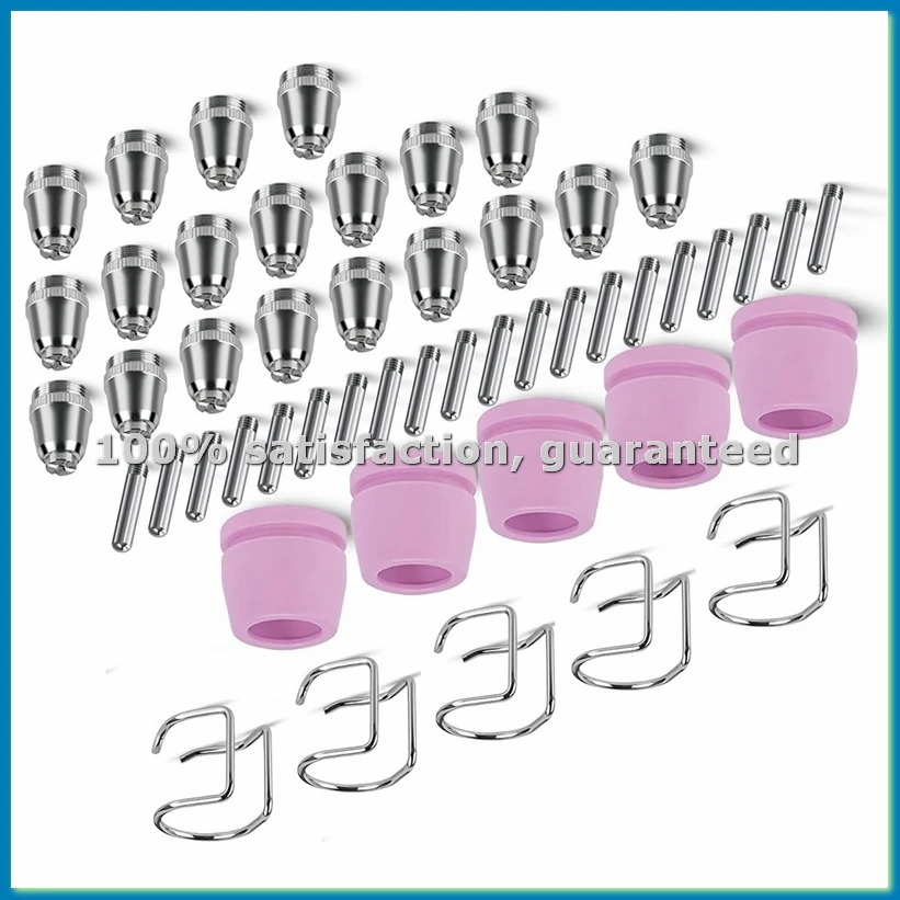 50 Piece AG60P Plasma Cutter Consumables Kit Includes Cutting Torch Tips and Nozzles - Compatible with AG60, WSD60-A20R