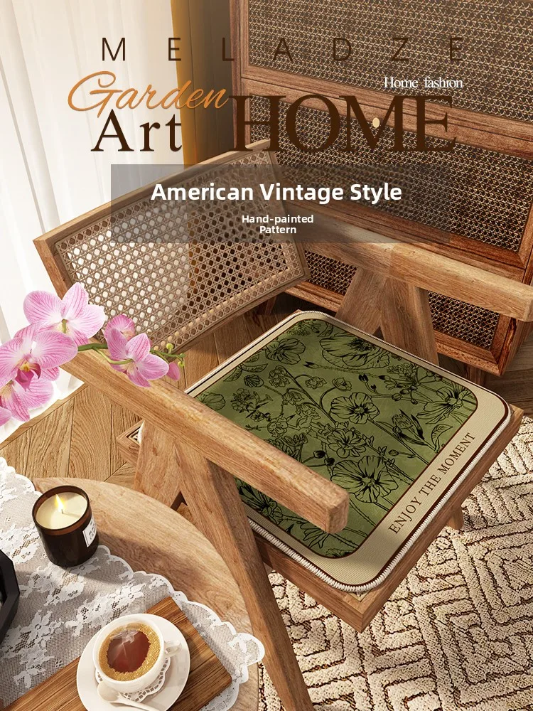 

Ретро американский офисный стул Cuion автомобильный коврик Four Seasons Cuter Chair Pad полиэфирное волокно растение цветочный узор