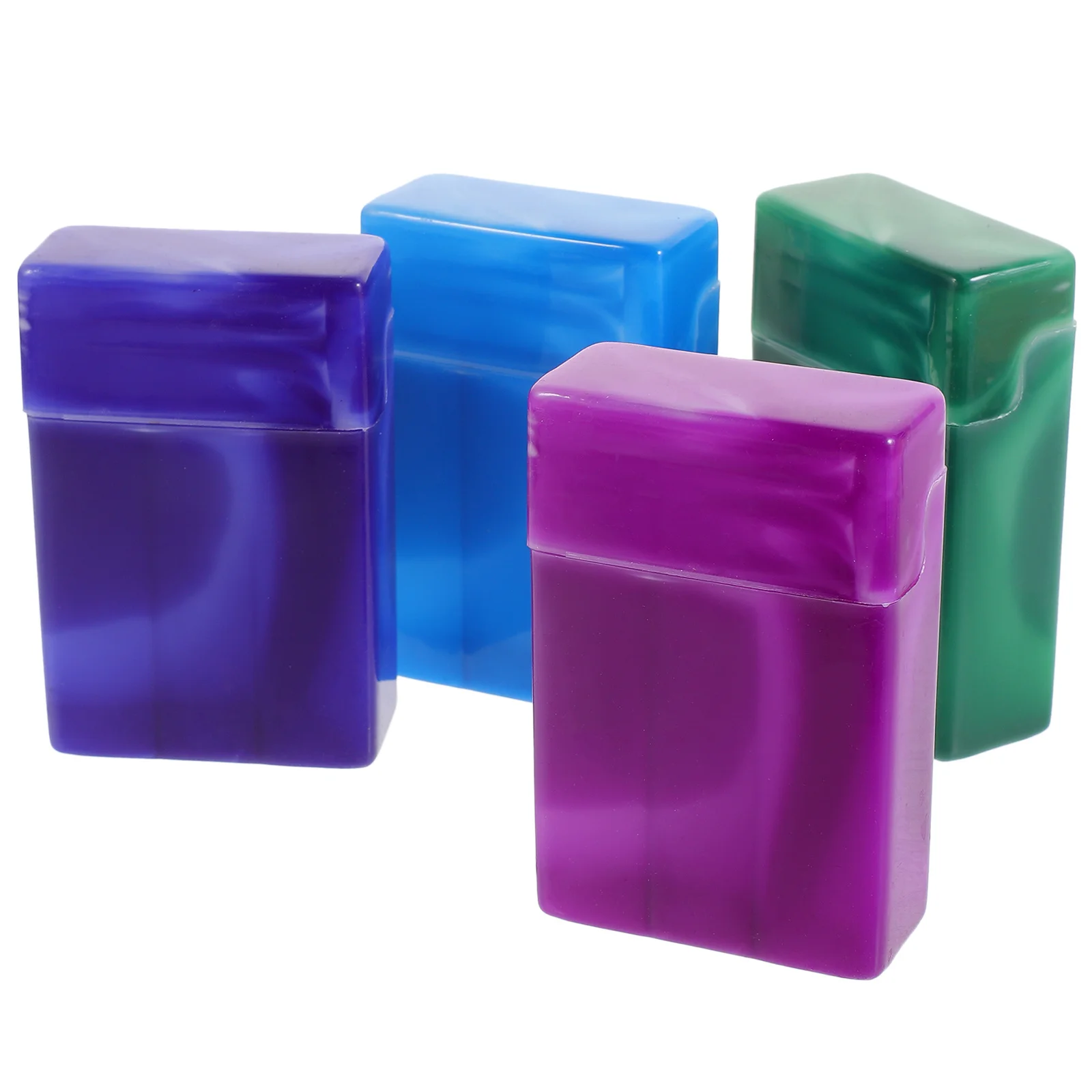 4 stks Gemarmerde Sigarettenkoker Draagbare Plastic Container Flip Cover Vochtbestendige Organizer Voor Outdoor Indoor Gebruik