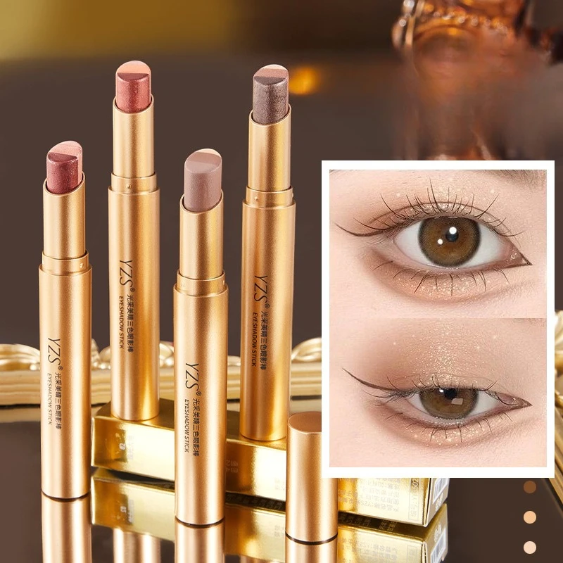 Barra de sombra de ojos brillante, fórmula brillante cremosa, fácil de mezclar, larga duración para principiantes, maquillaje diario, aspecto rápido, tamaño de viaje