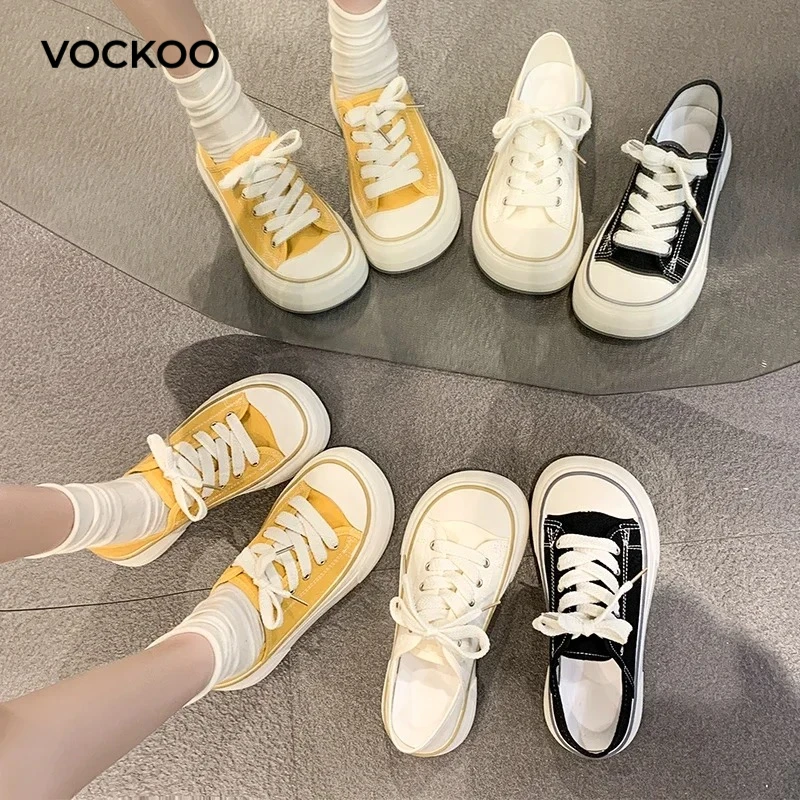 

Женские повседневные туфли VOCKO2025: Новая весенняя коллекция, корейский стиль, мягкая подошва, нескользящие, простые, низкие кеды из канваса (аналог Dior)