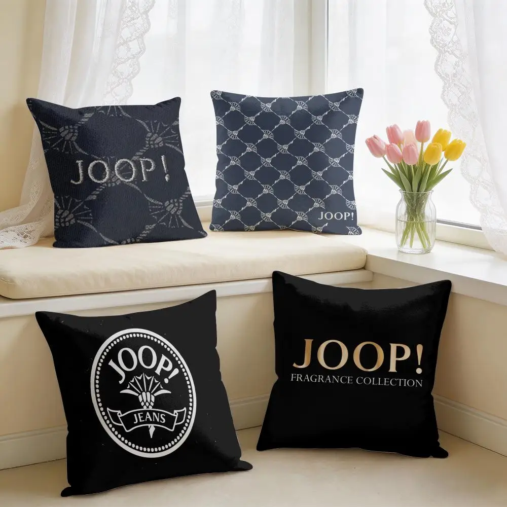 J-JoopS Fashion Logo Cushion Cover Square Short Plush Pillow Case Living Room Sofa Home Decor Funda 40X40