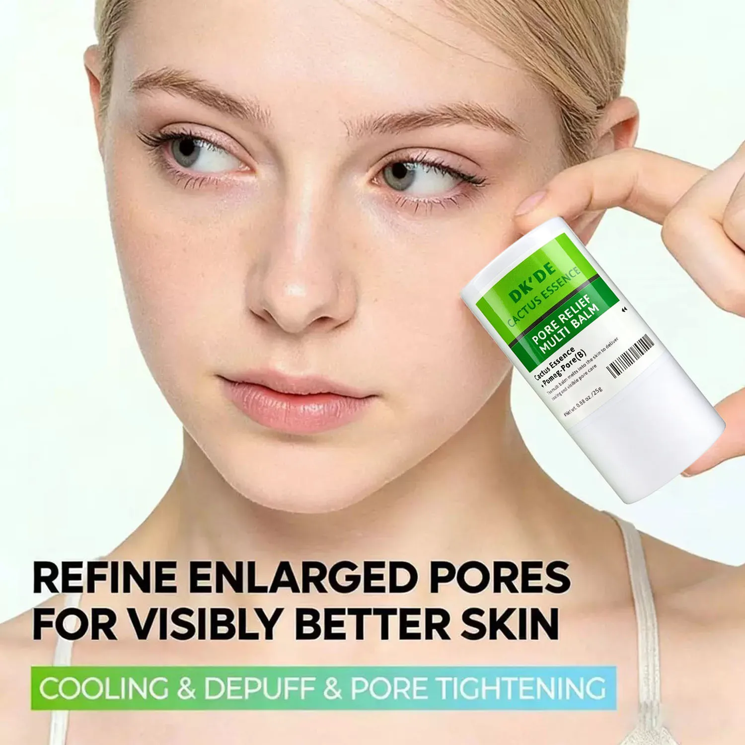 Pore Relief Cactus Essence Oil-Control Multi Balm – Cooling De-Puff for Enlarged Pores & Puffy Skin, Face Stick 25g/0.88oz