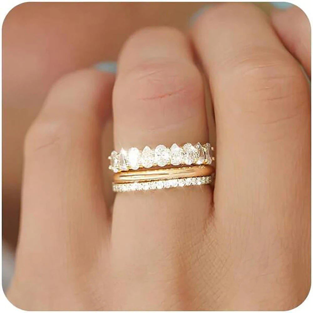 3PCS Stackable Gold…