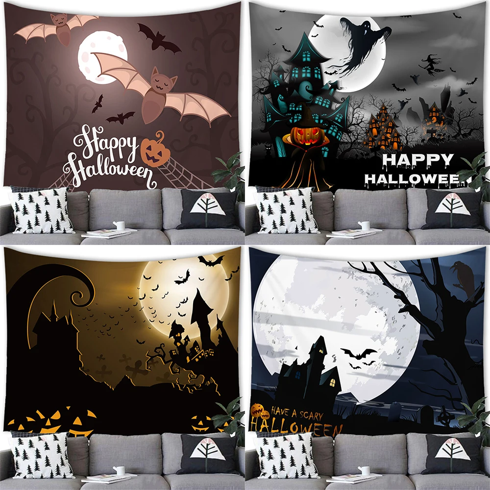 Art Halloween Elements Tapestry Wall Hanging Home Decor  Room Dorm    Backdrop Cloth