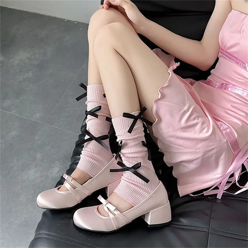 Süße warme Bein wärmer/Arm abdeckung weiße Fliege Lolita lange Socken Ballett Stil gestrickte Socken für den Winter Herbst