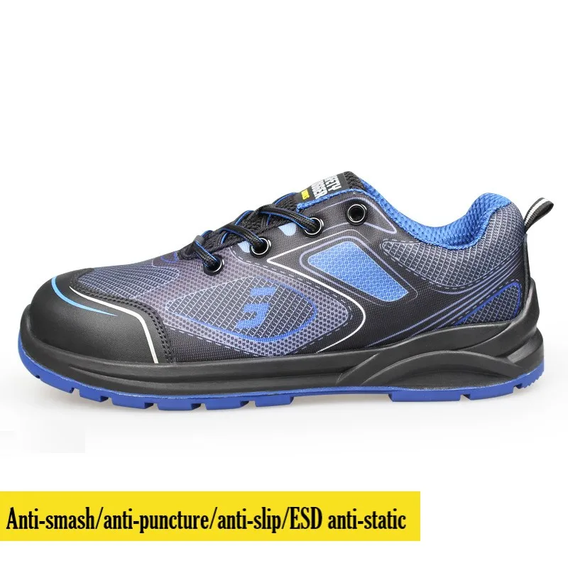 Lightweight Labor Safety Shoes Breathable Mesh Anti-Smashing Anti-Piercing ESD Anti-Static Anti-Slip Light Comfortable