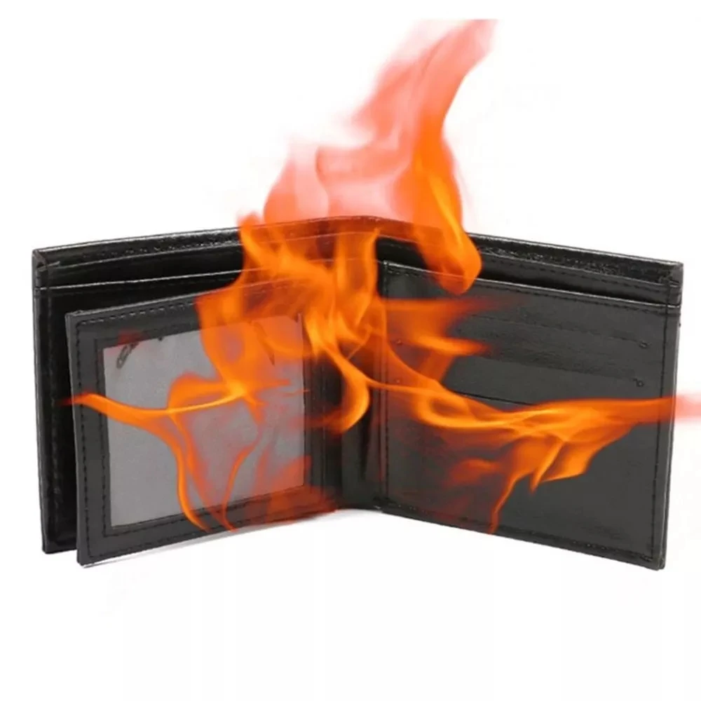 Magic Flaming Fire Wallet Flame Magician Trick Wallet Stage Show Prop Tools Funny Creative Multi Slots Ultra Thin Magic Wallet