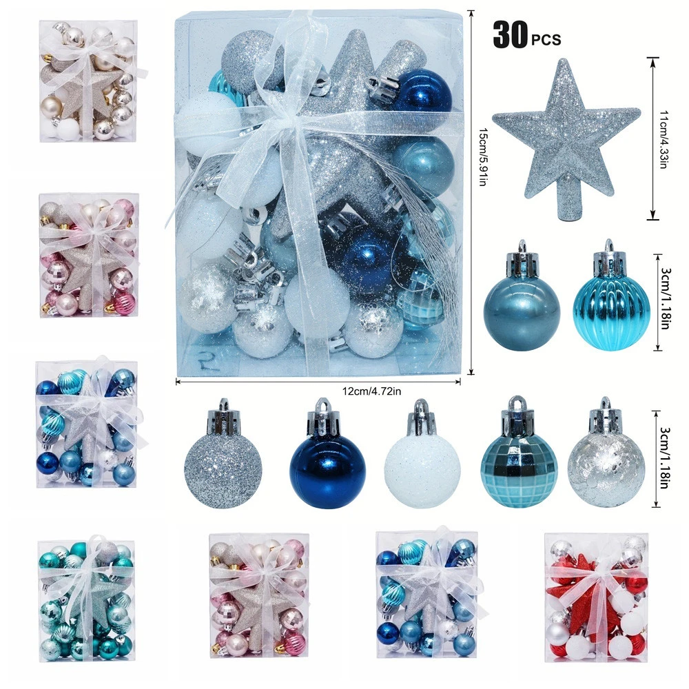 30 Stück Weihnachtskugeln Topper Stern Set hängende Weihnachtsbaumschmuck Anhänger für Heimdekoration 2026 Weihnachtsschmuck Zubehör