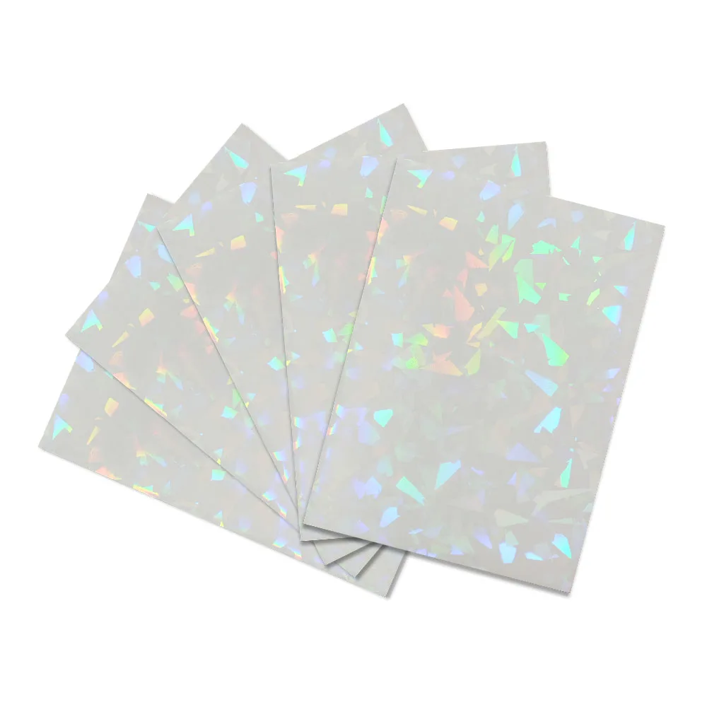 50PCS 66x91mm Broken Glass Gemstone Laser Flashing Card Film Holographic Idol Photo Sleeves Card Protector for MGT/PTCG/YGO