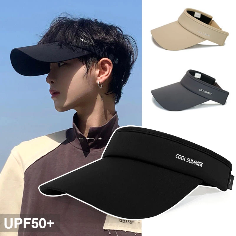 

Cooling Stretchy Visor Ice Silk Long Brim Empty Top Hat Summer UV Protection Men Sun Hats Cycling Running Sports Golf Visor Cap