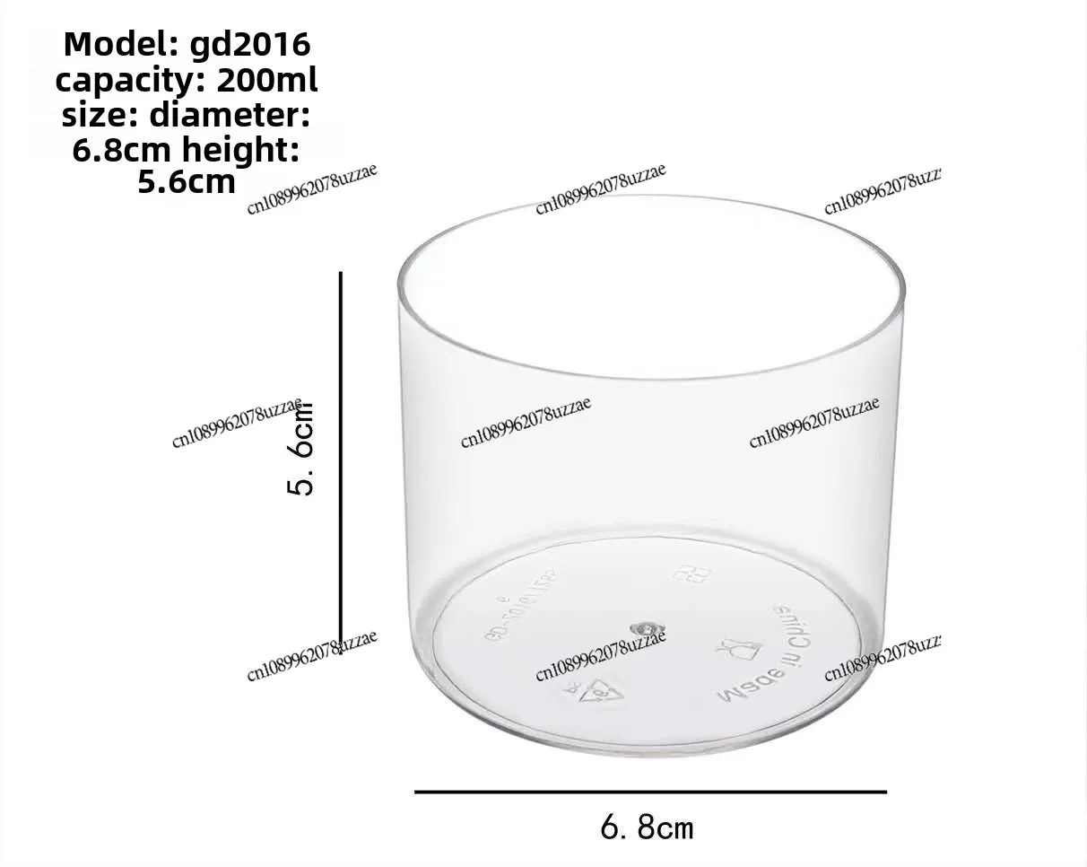 200ML Round Mousse Cup Cake Pudding Dessert Table Thickened Plastic Disposable Round Transparent