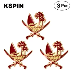 3pcs A Lot Qatar  Flag Lapel Pins Badges Brooches