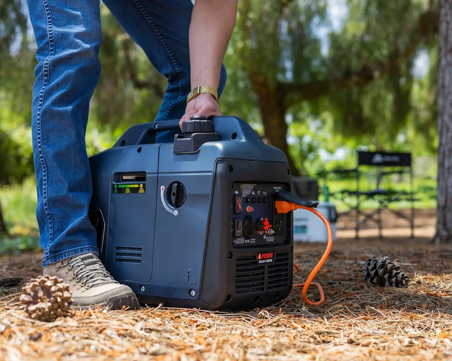 

A-iPower Portable Inverter Generator, 1500W Super Quiet, EPA & CARB Compliant CO Sensor, Portable Ultra-Light Weight