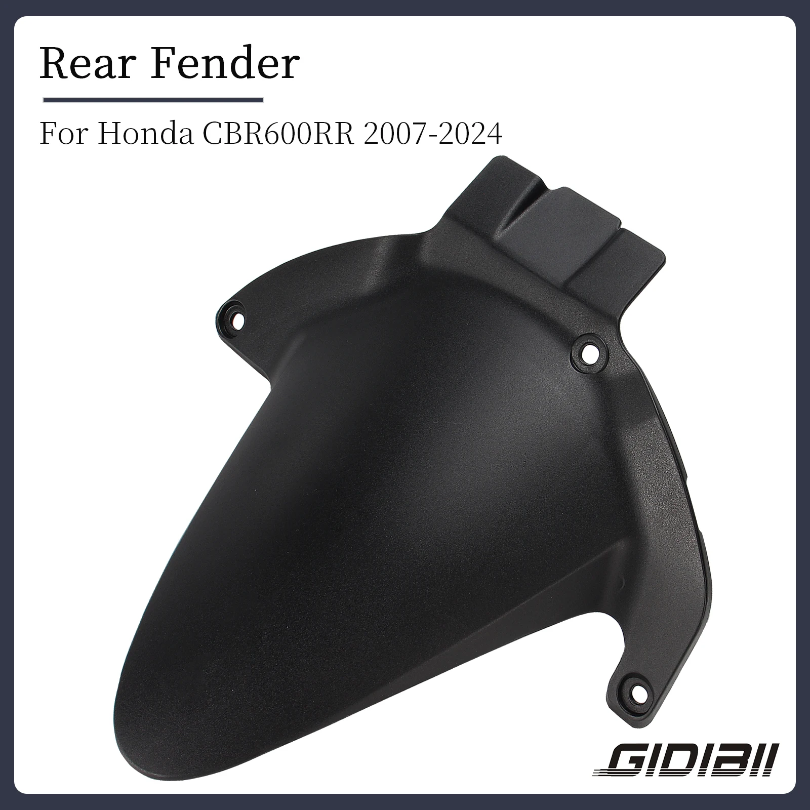 

1 Piece Rear Hugger Fender For Honda CBR600RR 2007-2024 Motorcycle Splash Mudguard ABS Plastic Black