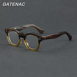 Vintage Acetate Eyeglasses Frame Men Retro Prescription Myopia Optical Glasses Women 2023 New Korea Luxury Brand Small Eyewear