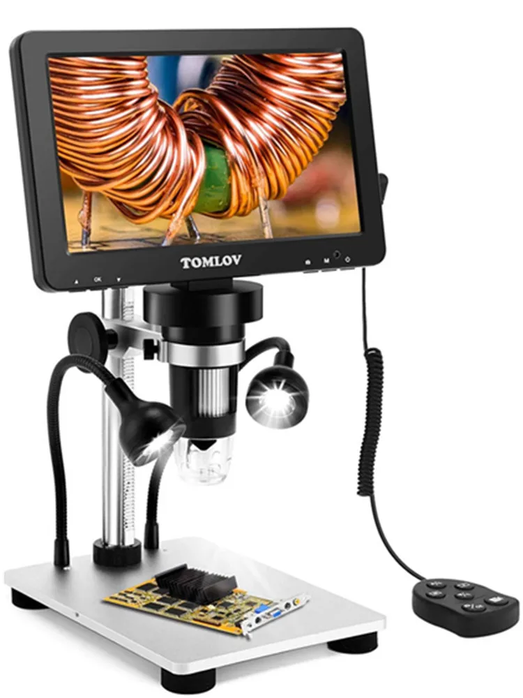 TOMLOV cyfrowy mikroskop USB DM9 1200X 1080P mikroskop wideo LCD dla dorosłych elektronika lutowanie PC widok na monety lupa — zdjęcie 2
