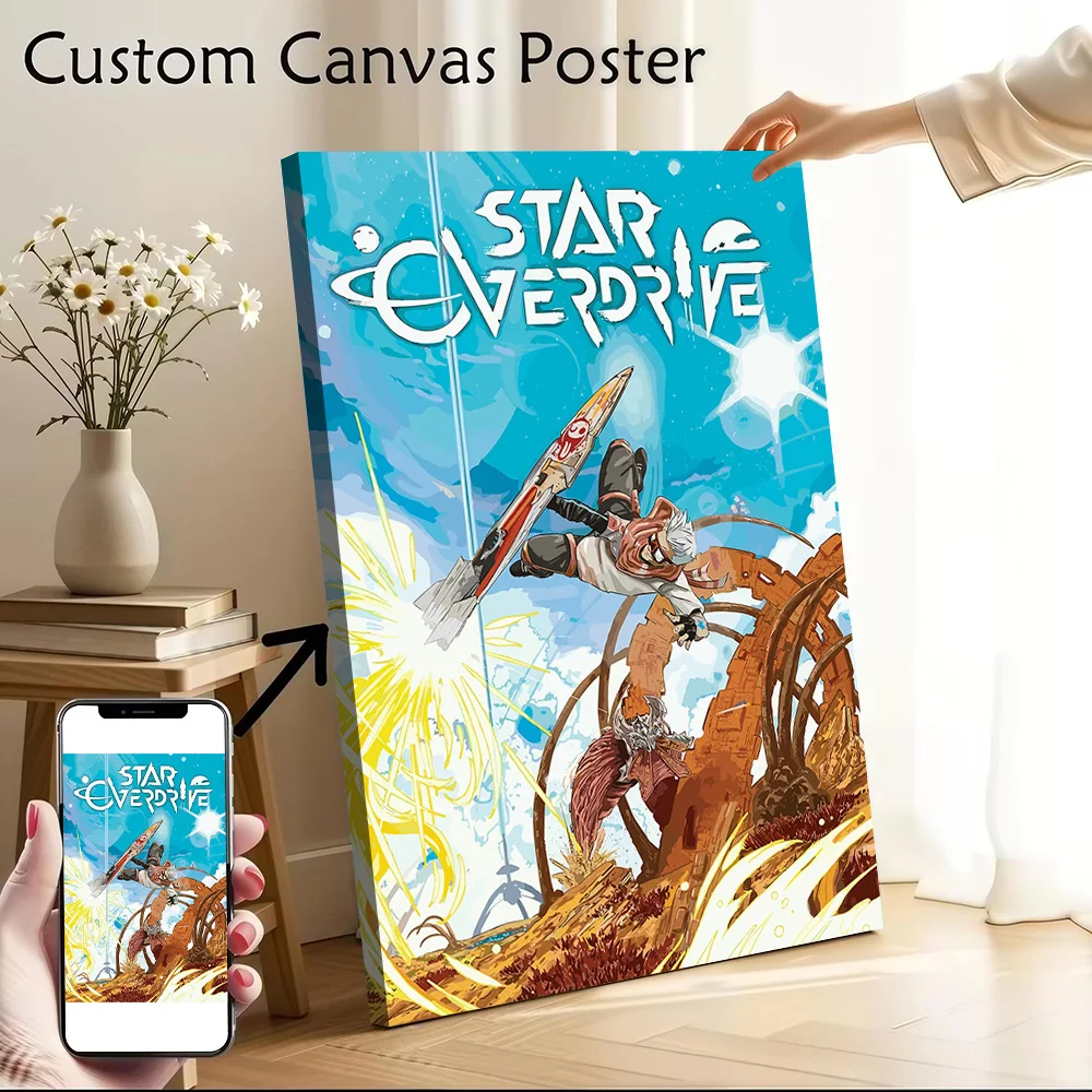 Star Overdrive Game Cover Art Printed Canvas Wall Art Customizable Paintings Poster Perfect Gift for Decor Luxury Bedroom Mural