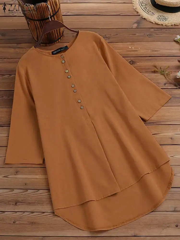 TIZIANA | Women's 3/4 sleeve blouse round neck relaxed fit printed