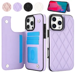 Étui en cuir à rabat pour iPhone, petit portefeuille à double bouton, carte de vent parfumée, 15 Pro Max 14 13 12 11 SE 2022 2020 X XS Poly 8 7 Plus