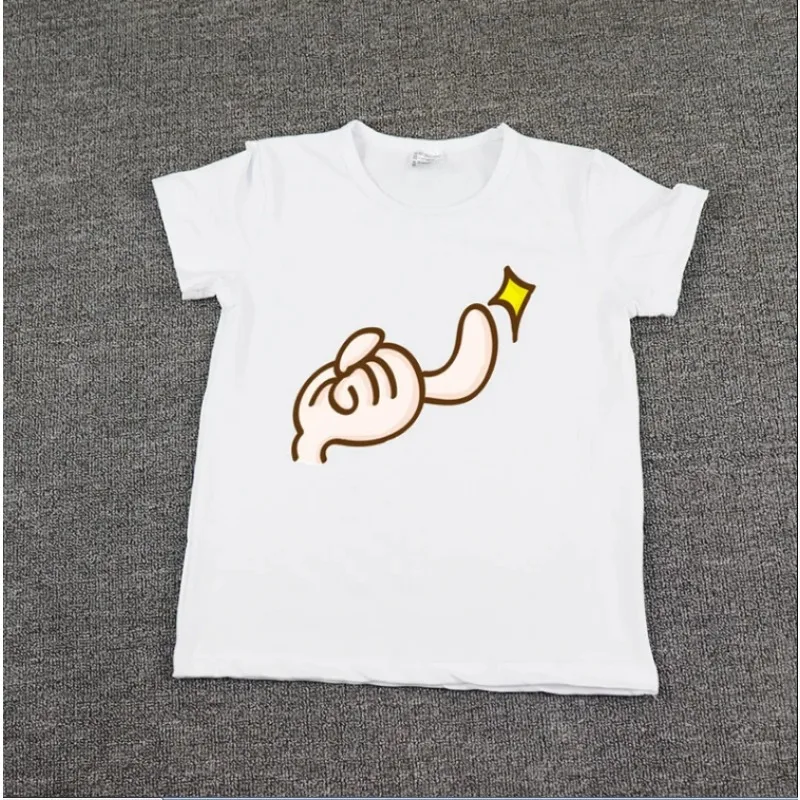 Summer Finger Print Girls Boys T-Shirts Short Sleeve O-neck Funny  Children Clothes Top Tees Shirt