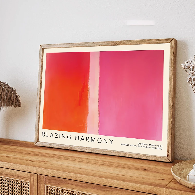 Abstract Blue Minimalist Rothko-Inspired Canvas Painting Wall Art Serene Sky and Birds Poster Print for Bedroom Room Decor