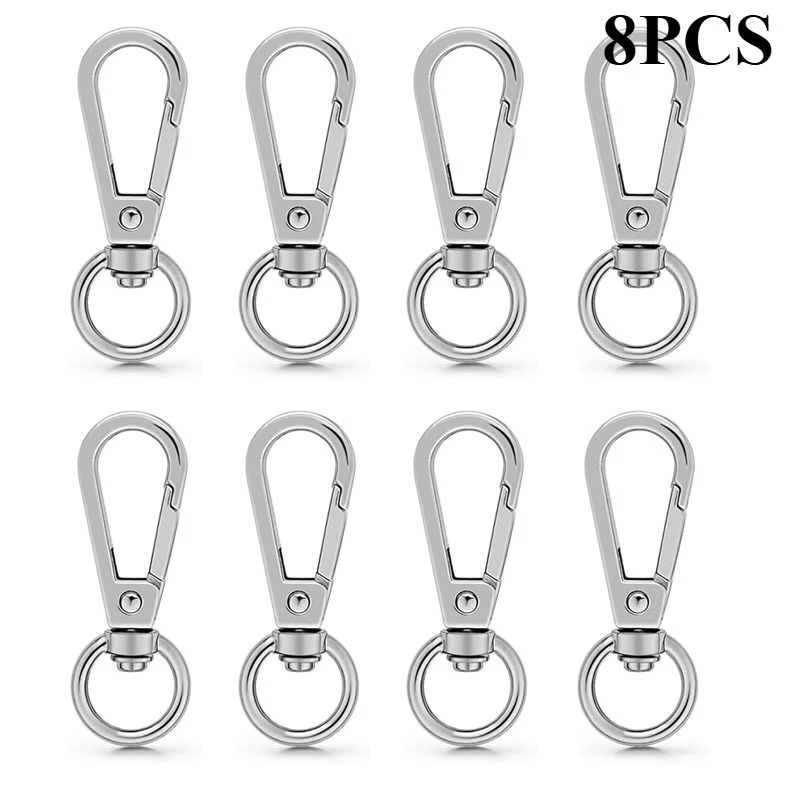 8PCS Oval ring rotating lobster clasp Zinc alloy round tail plate buckle, keychain buckle, metal buckle, dog tag buckle Suitable