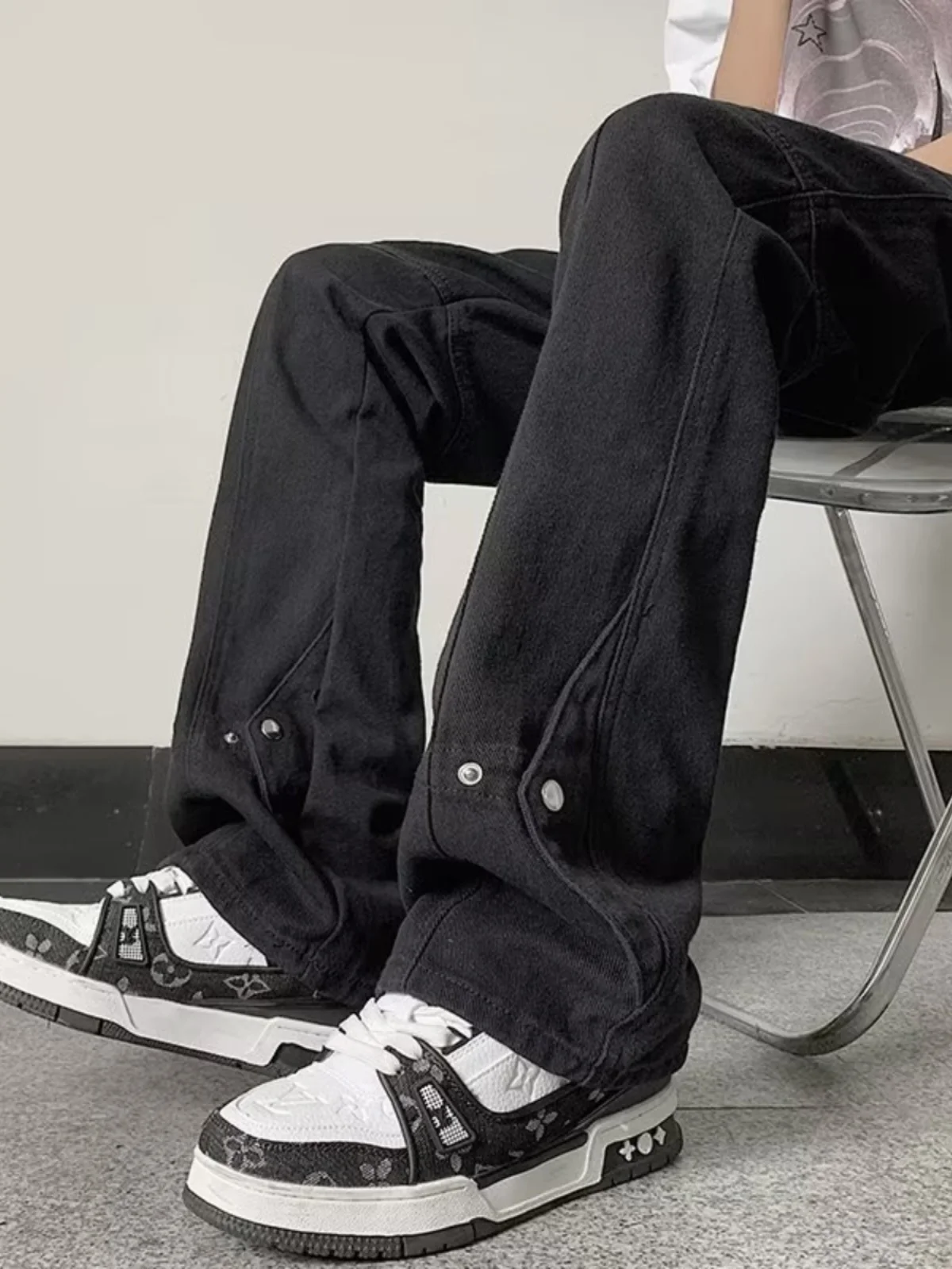 

Джинсы Bla Bell Bot Denim: прямые, свободные, широкие брюки для мужчин и женщин в стиле ретро, американский уличный стиль