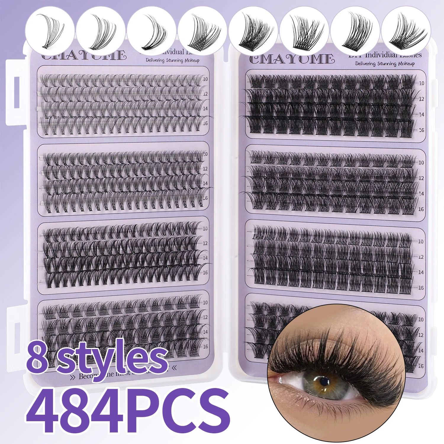 DIY segmented single tuft of hair 484 tufts of false eyelashes 10-16mm eyelashes D song wholesale