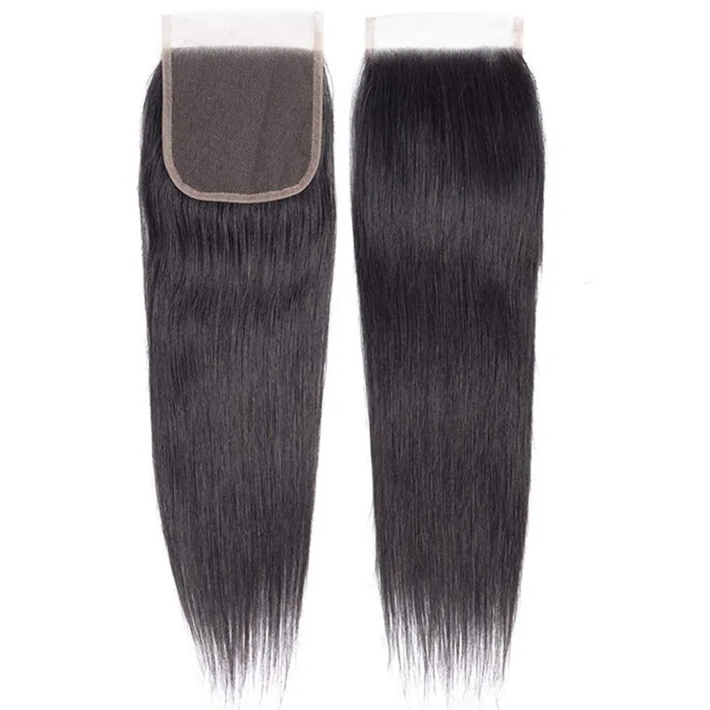 12A 4x4 الدانتيل إغلاق مستقيم / الجسم موجة / غريب مجعد / موجة عميقة الشعر البشري 100٪ غير المجهزة البرازيلي عذراء ريمي قبل قطعها B