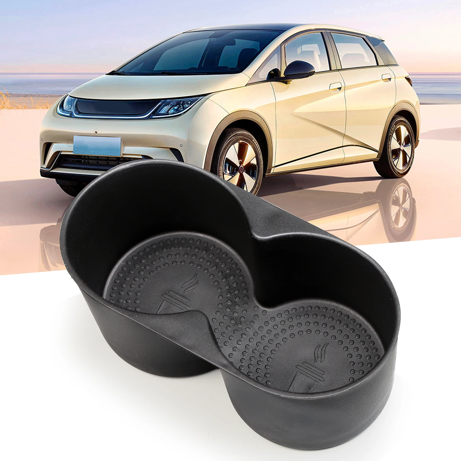 

for BYD BYD Dolphin Anti-Slip Shock-Absorbing Cup Holder Accessories Central Armrest Cup Storage Box TPE