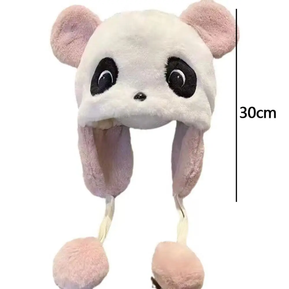 Cute Cartoon Panda Plush Hat Winter Children Warm Hat Windproof Thickened Ear Protection Hat