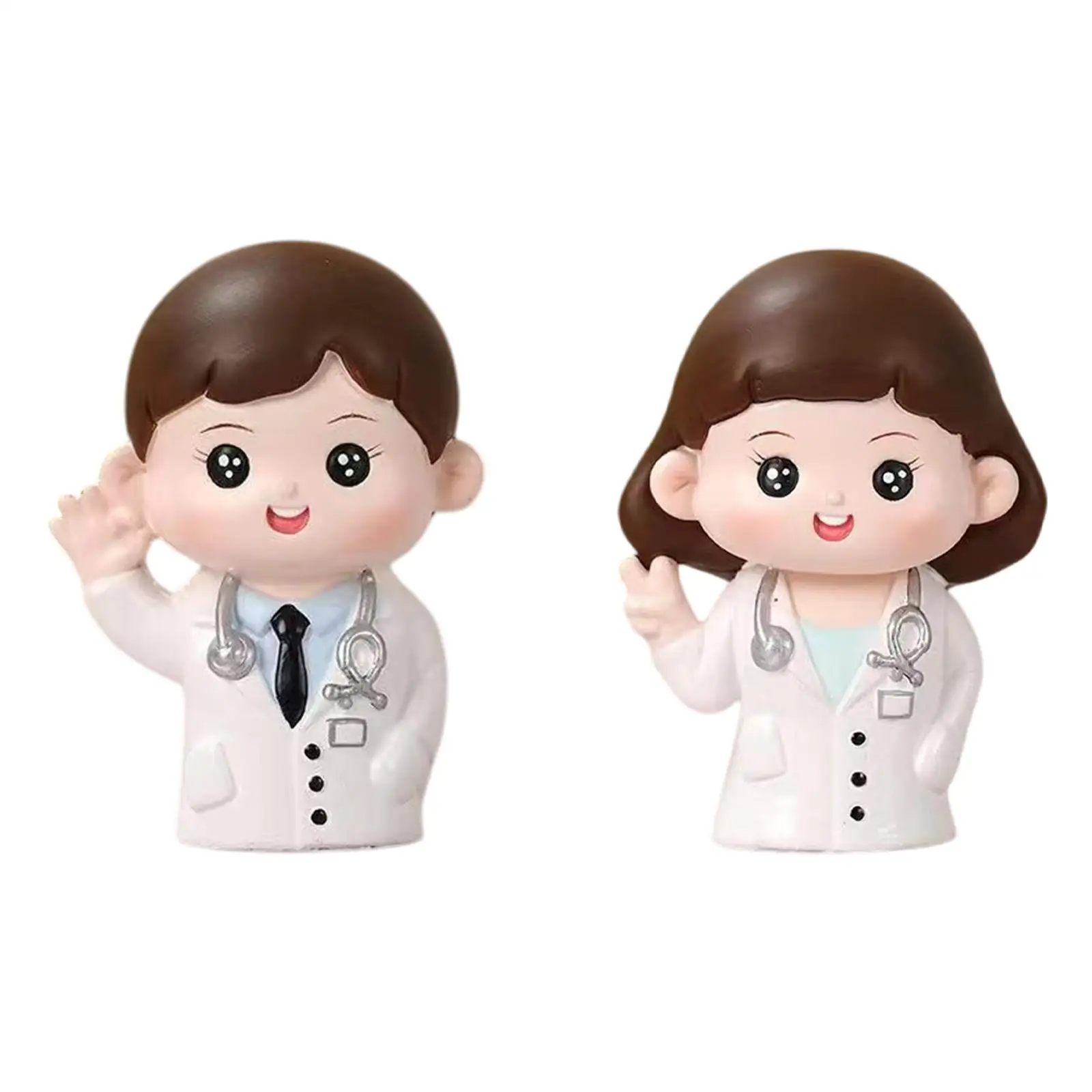 Doctor Statue Collectible Cute Figure Ornament Mini Cake Decoration Resin Sculpture for Desktop Table Home Engagement Festival