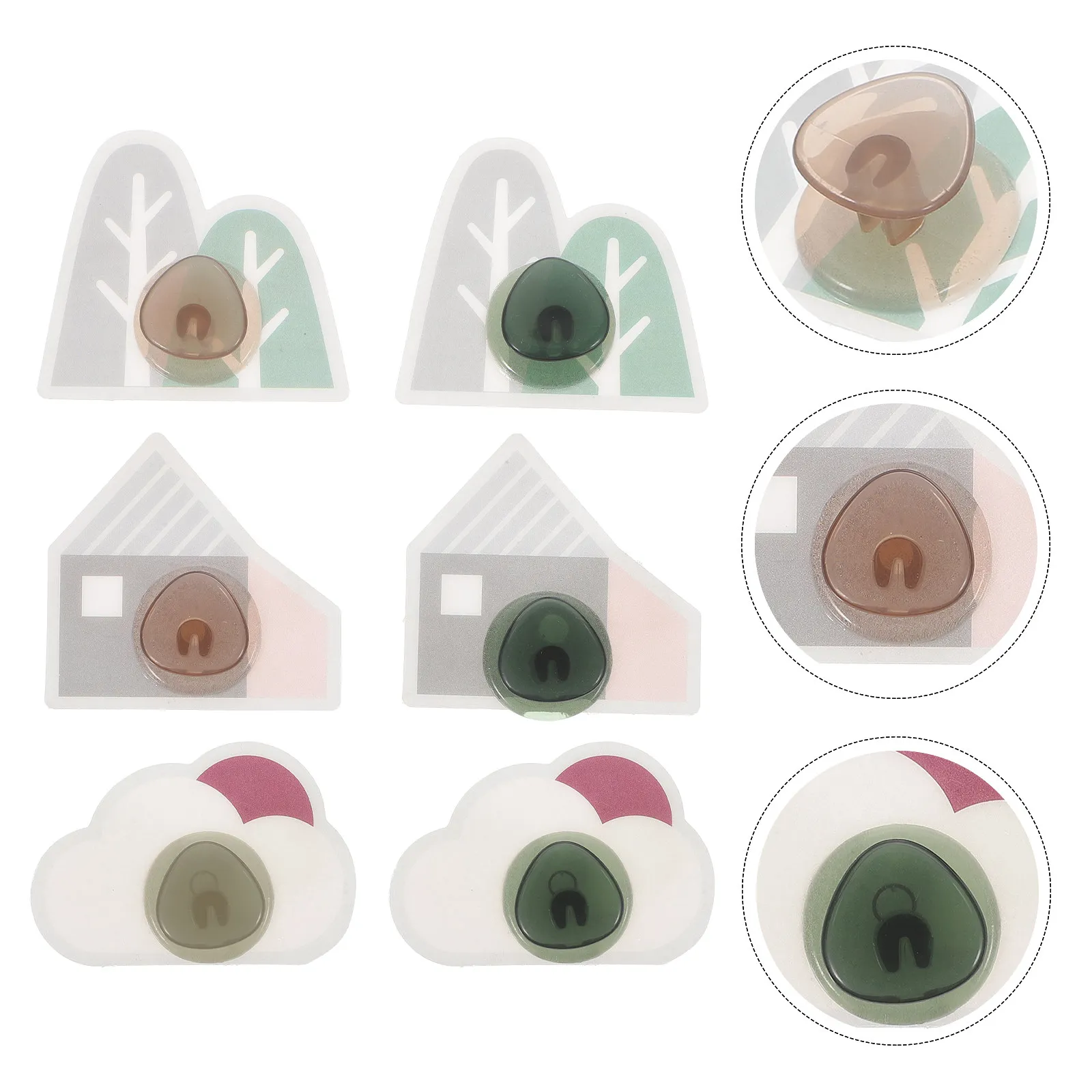 6Pcs Adhesive Wall Hooks Strong Wear Resistant Simple Art Design Self Stick Hooks for Home Decor Towel Hanging Sundries