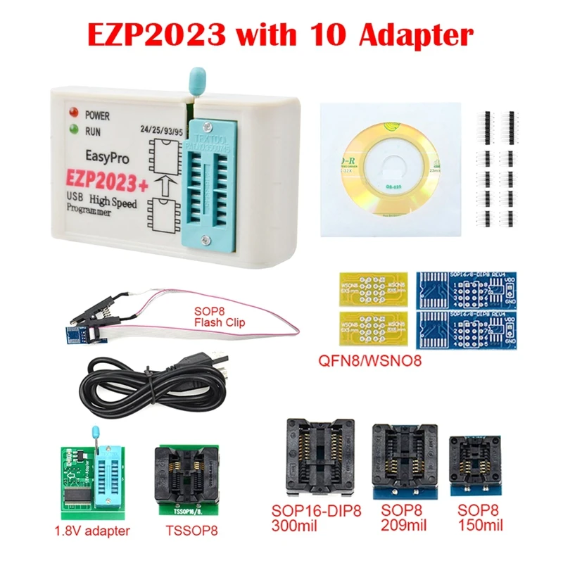 

EZP2023 + высокоскоростной SPI-программатор для вспышки EZP2023, USB-компилятор с поддержкой 24/25/93/95 EEPROM 25, флэш-Bios-чип