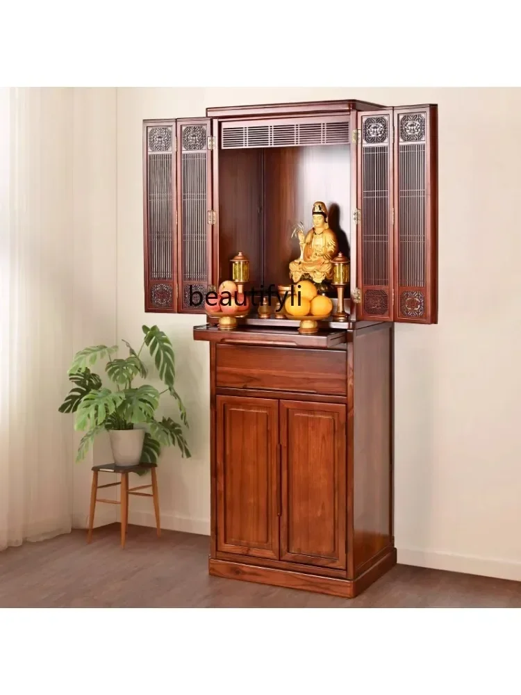 

xxzШкаф для одежды, буддийский храм, домашний шкаф Будды в китайском стиле, нишевый шкаф с дверцей, земля Гуаньинь, поклонение, настольная мебель