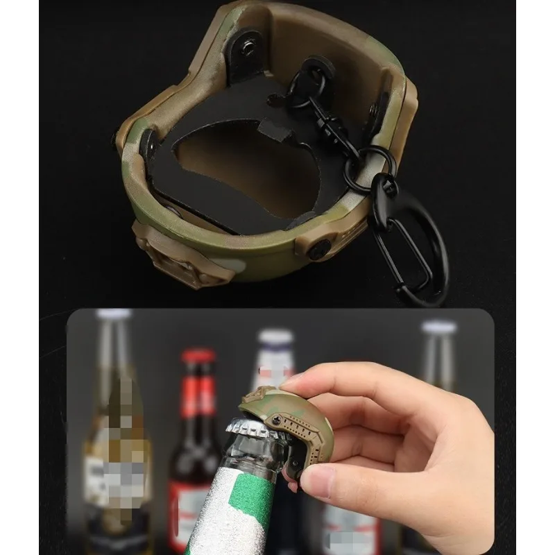 1PC Mini Tactical Fast Helmet Model Keychain Creative Portable Bottle Opener Backpack Charm Fan Accessories Gift Model