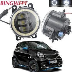 2X Led Angel Eye DRL For Smart Fortwo Forfour 453 2014 2015 2016 2017 2018 Car Fog Lamp Assy With Lens Daytime Running Light