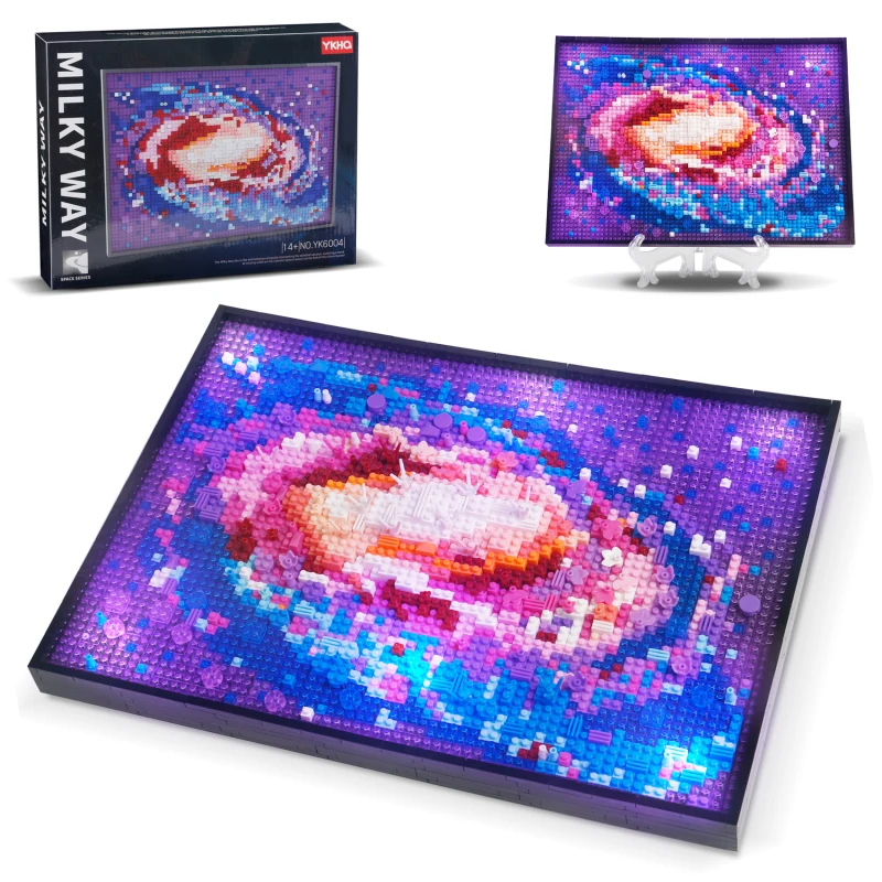 

Creative The Milky Way Galaxy Painting Building Blocks Set Famous Nebula Art Photo Frame Home Decorations 3D Oil Toys Adult Gift