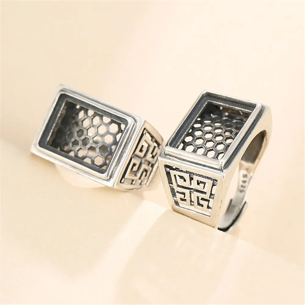 

Ring Base for 8x10mm/10x14mm/15x20mm/8x8mm/10x10mm/15x15mm Rectangle or Square Cabochons Thai Sterling Silver Adjustable