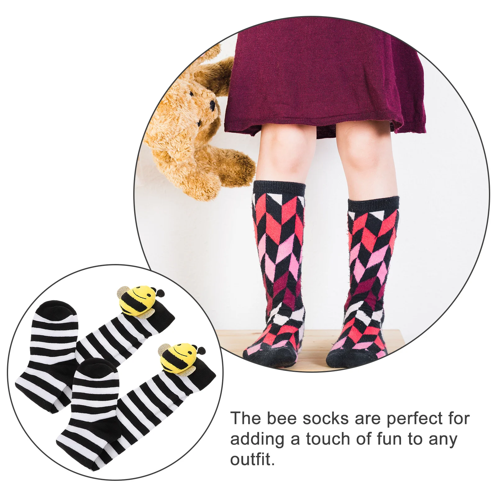 

1 Pair Kids Cute Long Stockings Comfortable Breathable Patterned For Children Spring Fashionable Tall