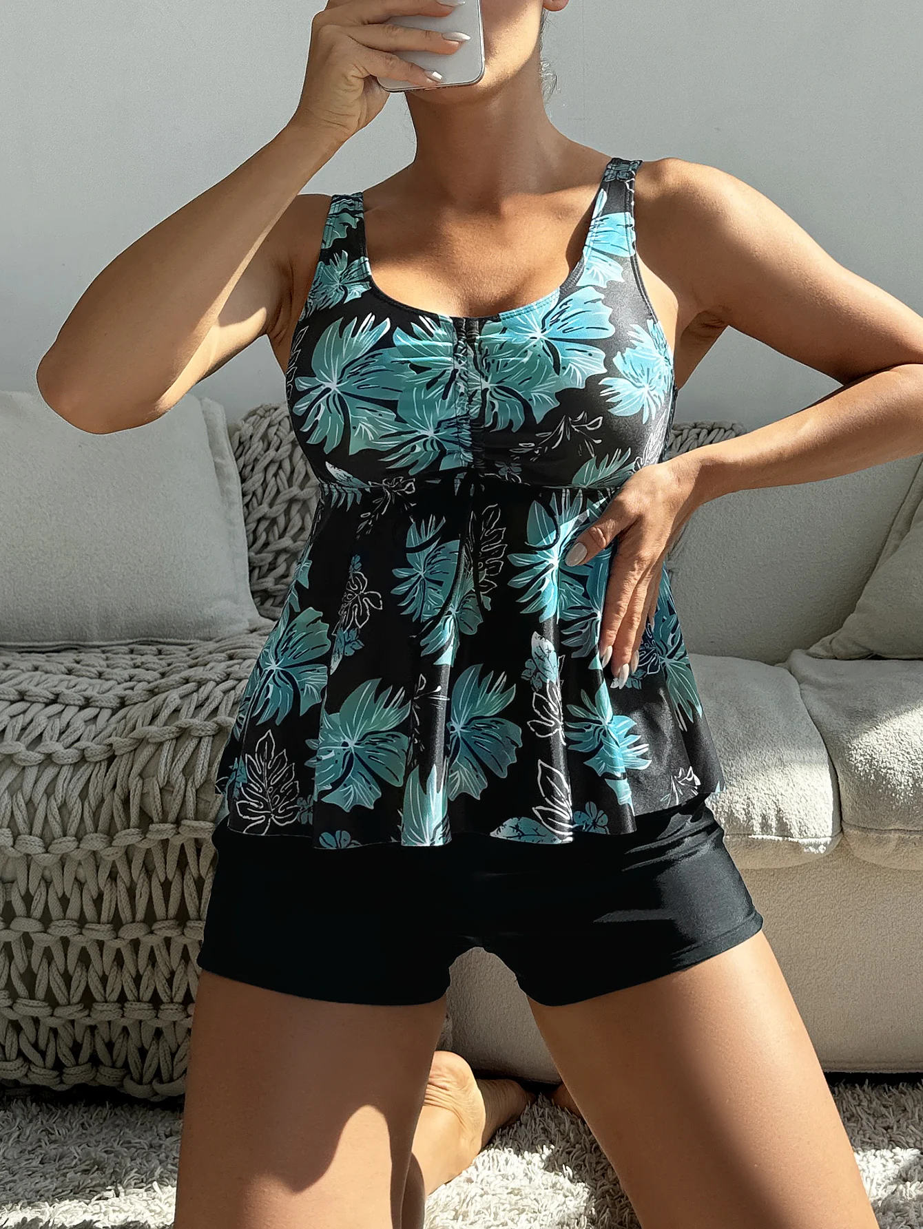 

Ladies Fashion Floral Print Bikini Sexy Beach Swimsuit Two-Piece Swimwear for Women