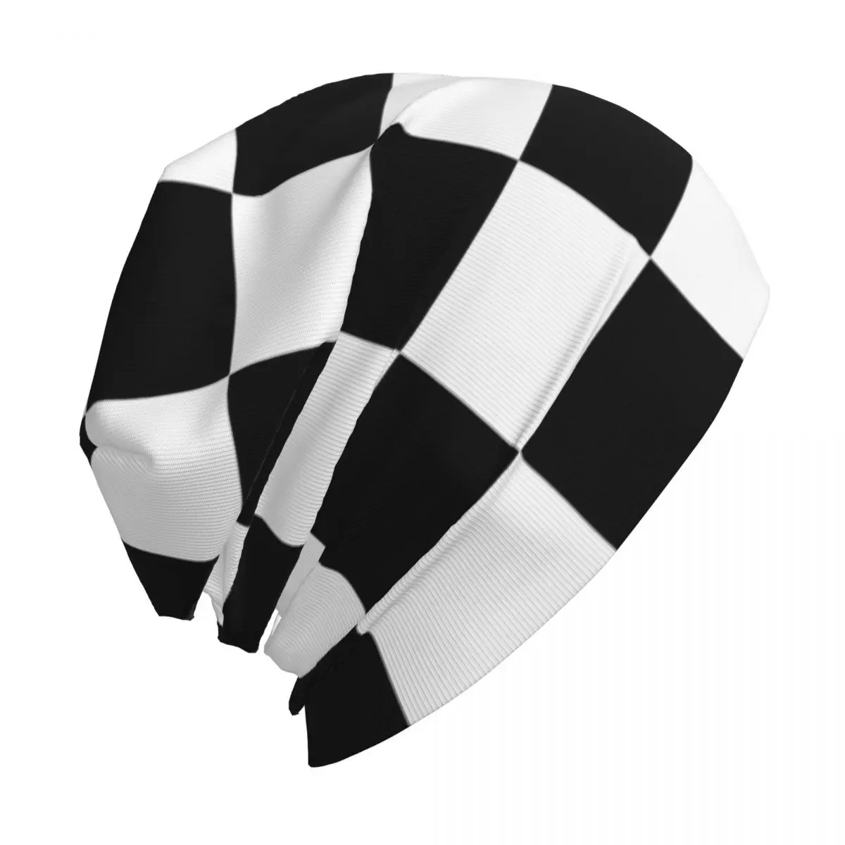 Black And White Check Knitted Hat For Men And Women Gift Unisex winter Warm Brimless Urinal Hat