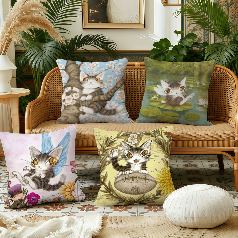 Book W-Wachifield cushion cover Plush Fabric Soft Double Sided Print Sofa Cushion Cover Throw Pillow Covers