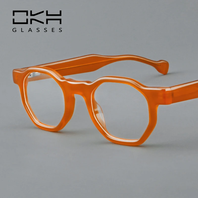 OKH Japan Hand Made Eyeglass Acetate Glasses Women Fashion Optical Eyeglass Men Reading  Custom Prescription Eyeglasses B03