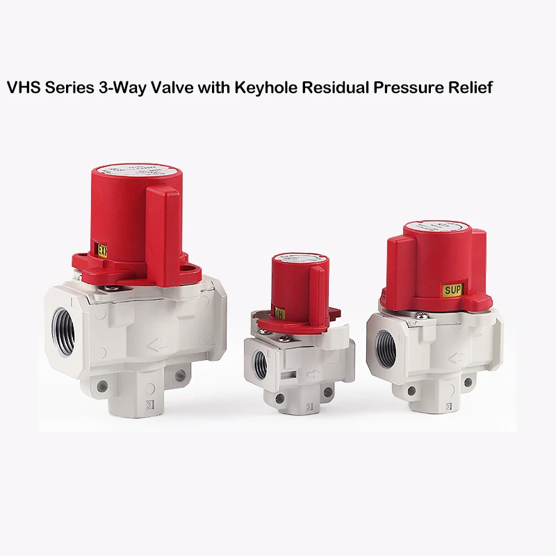 VHS20-02A VHS30-03A VHS40-04A Pneumatic Residual Pressure Relief Valve Residual Pressure Manual Valve