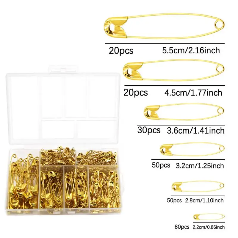250Pcs High Quality Stainless Steel Safety Pins DIY Sewing Tools Accessory Needles Large Safety Pin Small Brooch